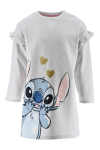 Suknelė ilgomis rankovėmis mergaitėms Disney Stitch, pilka