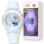Vaiki&scaron;kas laikrodis su animacinėmis princesėmis LIVMAN KR-3257 su spalvingomis LED lemputėmis