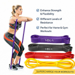 Pasiprie&scaron;inimo gumų rinkinys &ndash; Yogasuper treniruočių gumos prisitraukimams, 208 cm, įvairių spalvų