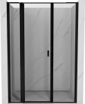Mexen Mist L kairės pusės du&scaron;o durys 160 cm, juodas rėmas, juodos - 8A4L-160-001-70-70-L, 160x200 cm