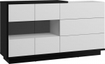 Komoda Meblocross Hybrid Hyb-10 3SW, juoda/balta