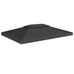Pavėsinės uždangalas, 2 pakopų, juodas, 4x3m, 310 g/m&sup2;