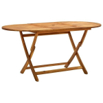 Sulankstomas sodo stalas, 160x85x75 cm, rudas