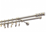 Dvigubas karnizas metalinis 16 mm + 16 mm ELIZA, 360 cm, antika
