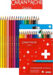 Caran D'ache Swisscolor akvarelinės kreidelės, 18 vnt.