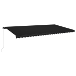 Rankiniu būdu i&scaron;traukiama markizė su led vidaXL, antracito, 600x350cm