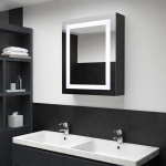 Veidrodinė vonios spintelė su LED ap&scaron;vietimu, 50x13x70cm, Pilka