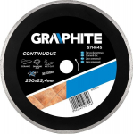 Graphite Deimantinis pjovimo diskas 250x25.4mm, pilnas, 57h645