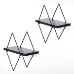 2-jų lentynų komplektas Kalune Design WR058, juodas