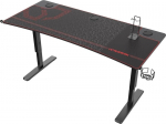 ultradesk žaidimų stalas ultradesk cruiser black, 160x70 cm, 66-82 cm, ausinių laikiklis, 3 skylės laidams, reguliuojamas auk&scaron;tis, su