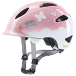 Vaiki&scaron;kas dviratininko &scaron;almas Uvex Oyo Style Butterfly pink, baltas/rožinis
