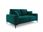 Dvivietė sofa Mazzini Sofas Madara, veliūras, &scaron;viesiai žalia/juoda