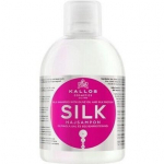 &Scaron;velnumo ir spindėsio suteikiantis &scaron;ampūnas plaukams su alyvuogių aliejumi ir &scaron;ilko proteinais Kallos Silk, 1000 ml