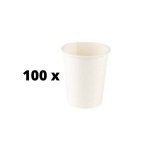 Vienkartiniai puodeliai, popieriniai, balti, 236 ml, D 80 mm, 50 vnt. x 2 pak. pakuotė