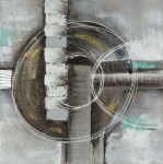 Rankomis tapytas paveikslas "555b" 80x80 cm, smėlio spalvos