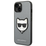 Karl Lagerfeld KLHCP14SSAPCHG iPhone 14 Saffiano Choupette Head Patch Silver