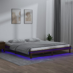 Lovos rėmas su led, medaus rudas, 120x190cm, mediena, dvivietis