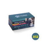 Juodos kaukės medicininės (3 sl. 600vnt.) BM-220 BK