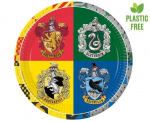 Vienkartinės popierinės lėk&scaron;tės Harry Potter Hogwarts Houses 23 cm, 8 vnt