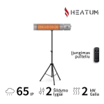 Infraraudonųjų spindulių &scaron;ildytuvas Heatum H2000R URBAN SILVER su trikoju stovu