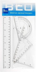 Geometrinis rinkinys Tetis, 4 dalys, liniuotė 15 cm