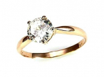 Auksinis žiedas Diamond Sky "Solitaire XIV" i&scaron; raudono, 585 prabos aukso