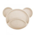 Prilimpanti silikoninė lėk&scaron;tė Canpol Babies Bear, smėlinė