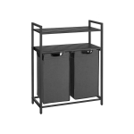 Skalbinių krep&scaron;elis 2x46L, juodai/pilkas