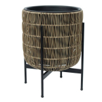 Vazonas Wicker, su stovu, 38x38x49cm, &scaron;viesiai rudas