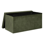 Dvigubas sulankstomas pufas "Lilou" i&scaron; aksomo 76x38cm tamsiai žalias - Tamsiai žalias - Atmosphera interjero kūrėjas