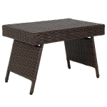 Costway sulankstomas kavos staliukas lauko &scaron;oninis staliukas su PVC vir&scaron;umi 60 x 40 x 40 cm ruda