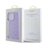 Coque - GUESS - Saffiano Peony - iPhone 16 Pro Max - Violet - MagSafe - Pusiau kietas