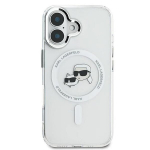 Coque for iPhone 16 Plus - KARL LAGERFELD - KLHMP16MHLSKCH - Baltas metalas - IML - Karl&Choupette galva