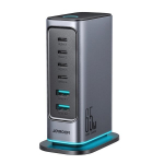 Daugiafunkcinis GaN įkroviklis 65 W ES 4x USB A &ndash; tamsiai pilkos spalvos