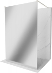 Walk-in du&scaron;o sienelė Mexen Kioto, Brushed nickel, veidrodinis stiklas, 130 x 200 cm