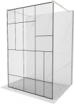 Walk-in du&scaron;o sienelė Mexen Kioto, Brushed nickel, juodas ra&scaron;tas, 100 x 200 cm