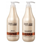 Atstatantis plaukų &scaron;ampūnas ir kondicionierius Stapiz Sleek Line Shine: &scaron;ampūnas 1000 ml + balzamas 1000 ml