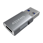AISENS - A108-0655 - Mini USB 3.2 Gen2 10G 3A adapter, tipo USB-C/H-A/M, pilka