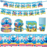 Disney Stitch 66vnt &Scaron;ventinė Vienkartinių Indų Rinkinys