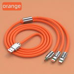 3 Viename Spalvingas 15W USB-C Įkrovimo Kabelis,  Oranžinė