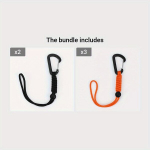 Taktinė paracord virvė su sagtimi, Juoda*2 + Oranžinė*3