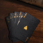 Juodos Auksinės Folijos Pokerio Kortos, Atsparios Vandeniui.