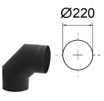 90&deg; lenkimas. Juodas metalas 2 mm. D-220 mm.