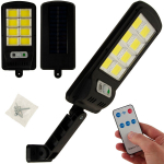 Soliarinis lauko &scaron;viestuvas su pultu COB 120 LED su tamsos ir judesio jutikliu