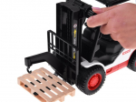 Krautuvas su garso ir &scaron;viesos efektais Lean Toys Forklift, baltas/juodas/raudonas