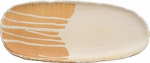 Ovalus Samto lėk&scaron;tė 35x15 cm, smėlio spalvos, porcelianinė