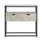 Komoda 81x35x78cm., pilkos/juodos spalvos