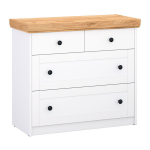 Stalčių spinta, Aukso Medienos Matinis Balta, 92.3x82x41.8 cm, Balta