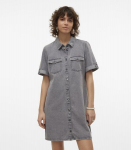 Vero Moda moteri&scaron;ka džinsinė suknelė 10309665*01, pilka/med