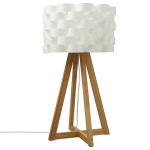 Lempinė "Moki" - bambukas ir balta H55 cm - Balta - Atmosphera interjero kūrėjas